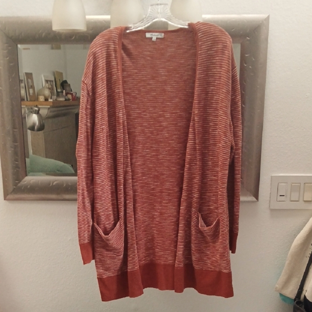 Madewell Rust Cardigan Sweater Lightweight Open Front